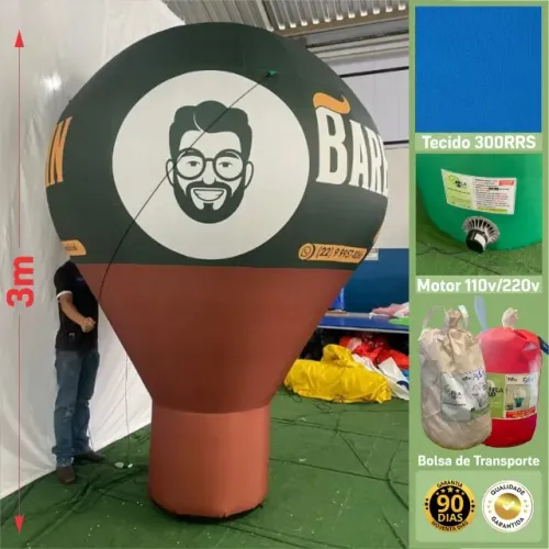 Balão Inflável 3m de Altura Revestimento em Poliéster - Enviamos para todo o Brasil