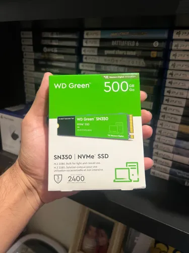 SSD Sandisk PC SN350 500GB PCIe NVMe Leitura 2400MB/s e Gravação 1500MB/s Preto
