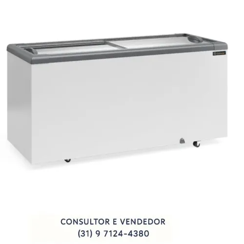 Freezer Horizontal Tampa de Vidro 500L Gelopar