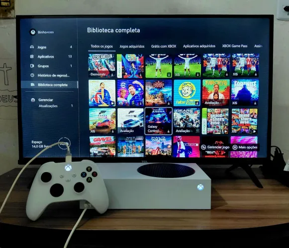 Xbox séries s com conta mais de 100jogos