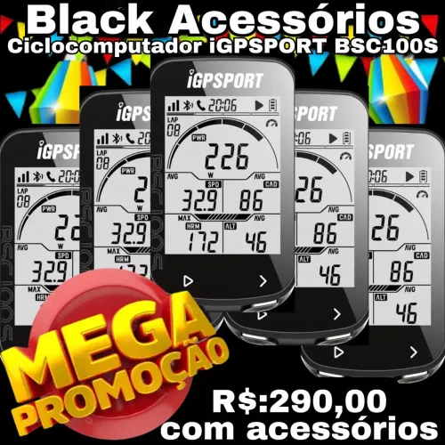 iGPSPORT BSC100S com acessórios 