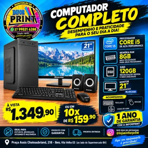Computador completo core i5 8gb 120gb