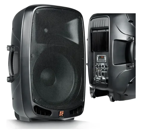 Caixa de Som Ativa Staner PS 1501 Preta Bluetooth 200W Profissional com bag e pedestal