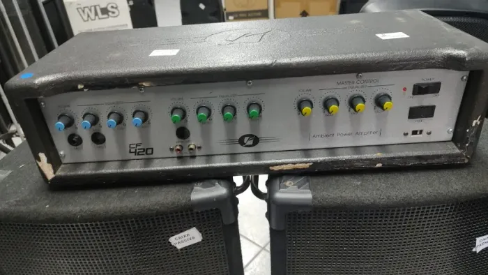 Kit multi uso CABECOTE LLAUDIO CF 420 + PAR DE CAIXAS PASSIVAS LEACS DE 12 POLEGADAS.PROM