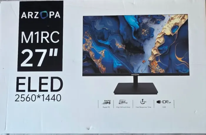 Monitor ARZOPA M1RC-27" 180Hz 2K QHD 1Ms Gaming - Original - Lacrado