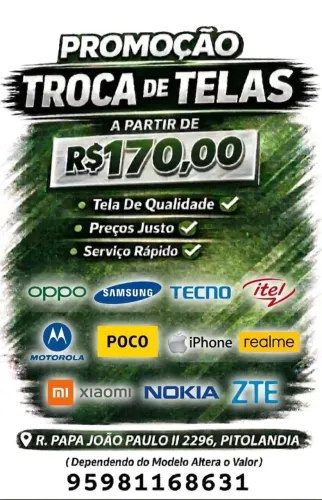 TROCA DE TELA A PARTIR R$170 RIAES 