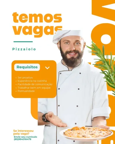 Vaga para pizzaiolo