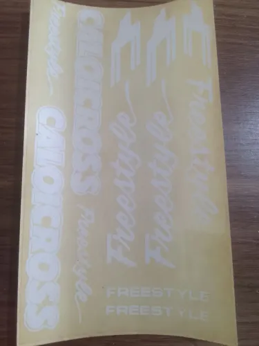 Jogo decalque caloi cross freestyle plástico branco 