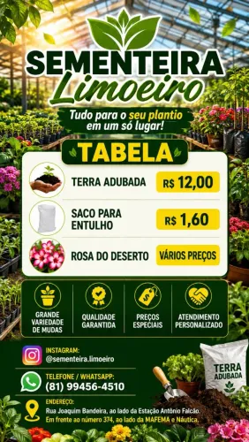 Terra adubada 12,00 R$ rosas do deserto