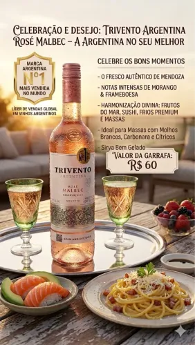 Trivento Rosé Malbec - A Marca Argentina nº 1 do Mundo na sua casa! ?