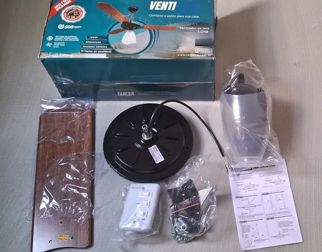 Ventilador de teto Ventilow Luna Tubo 3 Pás 150w De Potência Moderno E Silencioso