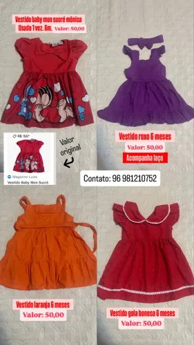 Vestidos infantis bebê 