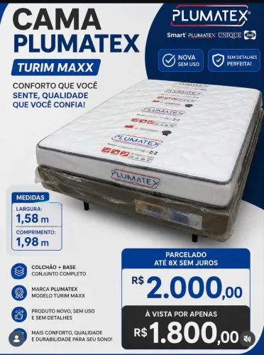 CAMA Queen Size PLUMATEX TURIM MAXX NOVA no plástico