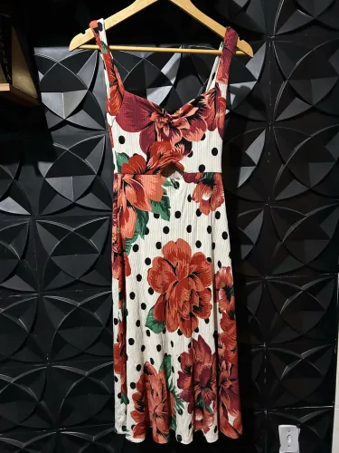Vestido Farm Poá Flores- TAM M
