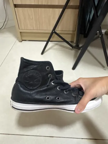 Tênis Chuck Taylor All Star Couro Cano Alto Preto