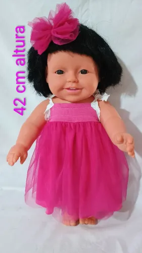 Boneca antiga 42 cm altura inteira em vinil