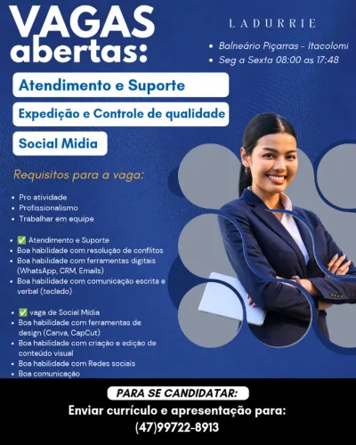 Vaga de Trabalho - Expedição - Atendimento e suporte - Social Mídia