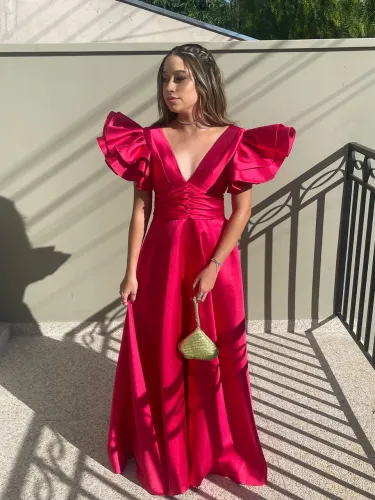 vestido longo pink