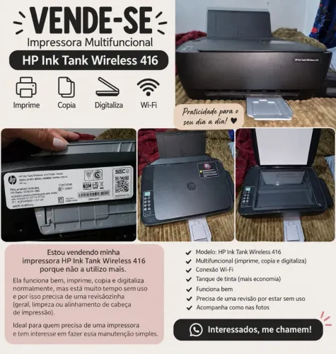 VENDO IMPRESSORA HP INK TANK WIRELESS 416