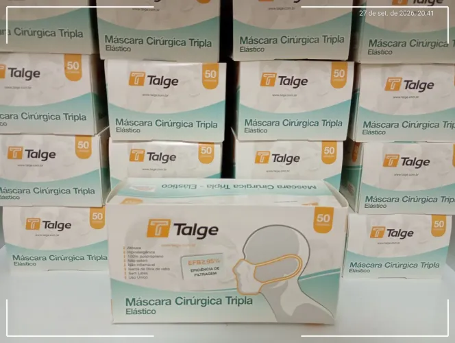 Máscara descartável tripla Talge
