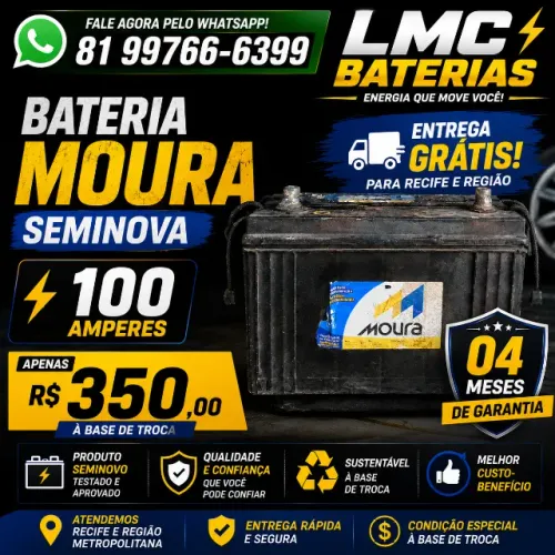 Oferta de Bateria Moura Seminova 100 Amperes