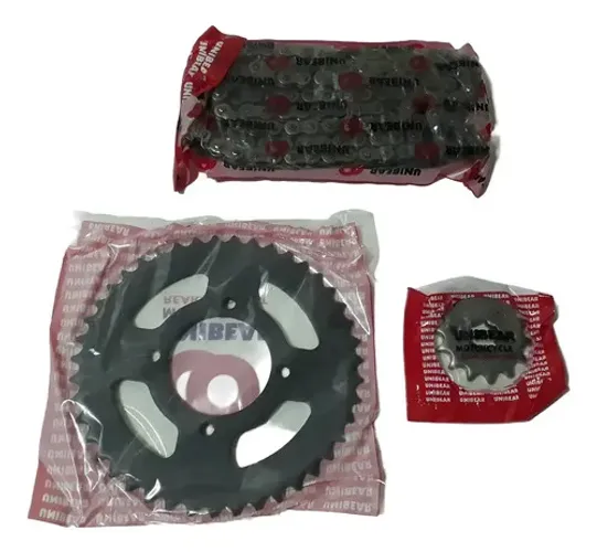 Kit Relação Ybr 125 2003 Á 2014 Unibear C/ Retentor Cinza-escuro