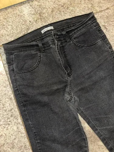 calça cargo jeans preta infantil tamanho P