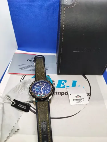RELOGIO ORIENT SOLARTECH CRONO SAFIRA