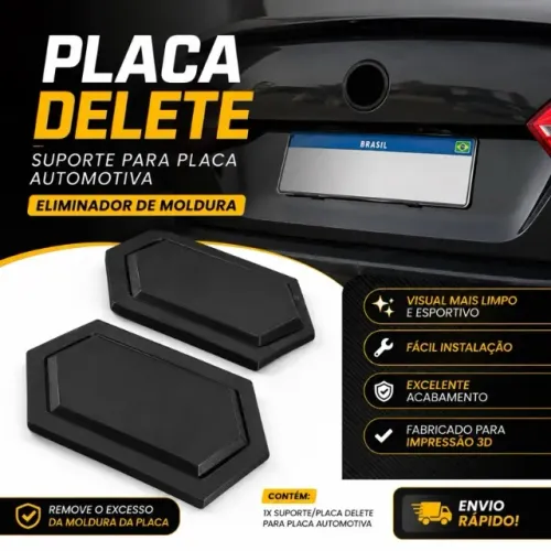 Placa delete -Suporte para placa-elimimador de moldura de placa de carro