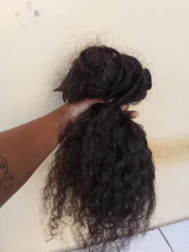 Cabelo humano 45 cm na tela