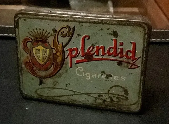 Lata vazia colecionável Splendid Cigarettes 1900 Colecionável