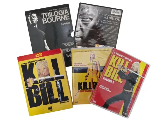 Kill Bill e Trilogia Bourne - Coleção Filmes de Ação - BOX's de DVD's