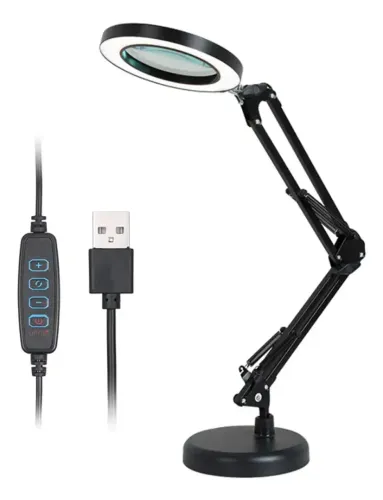 Luminaria Articulada Bancada Ring Light Led Mesa Estética