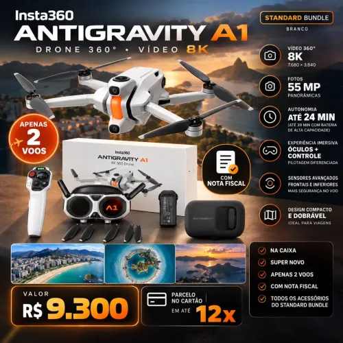 Drone Antigravity A1 Insta360 8K 360° - Branco - Seminovo