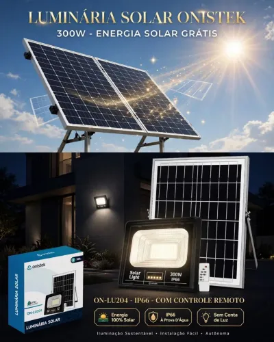 Kit Luminária solar Onistek 300W