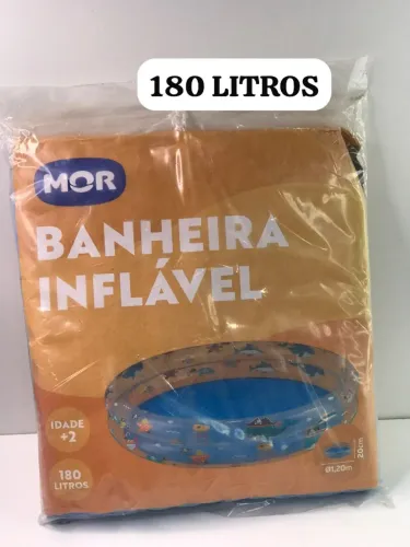 Piscina Banheira Inflável Infantil Redonda 180 Litros - Mor Piscina Banheira Inflável Inf