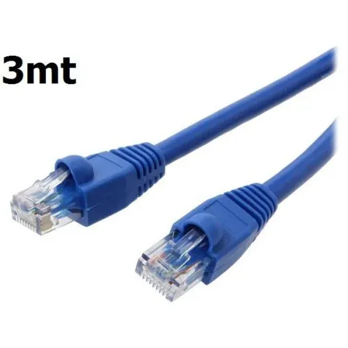 Cabo Rede 3m Cat5e Internet Crimpado Rj45 Alta Velocidade Novo