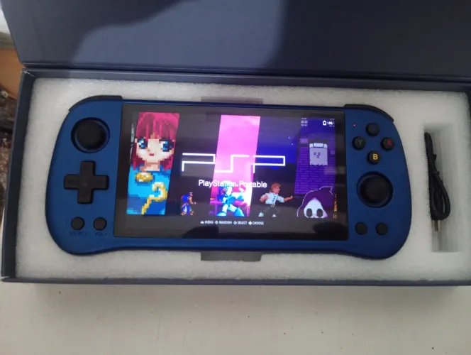 Vídeo game original Powkiddy X55 SEMINOVO Procesador JELOS potente