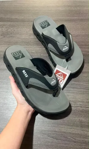 Chinelo Reef Premium Promoção EVA Ultra leve nuvem plataforma cinza