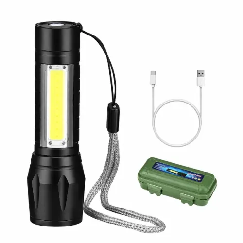 Lanterna LED Recarregável com Zoom