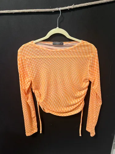 Blusa transparente xadrez