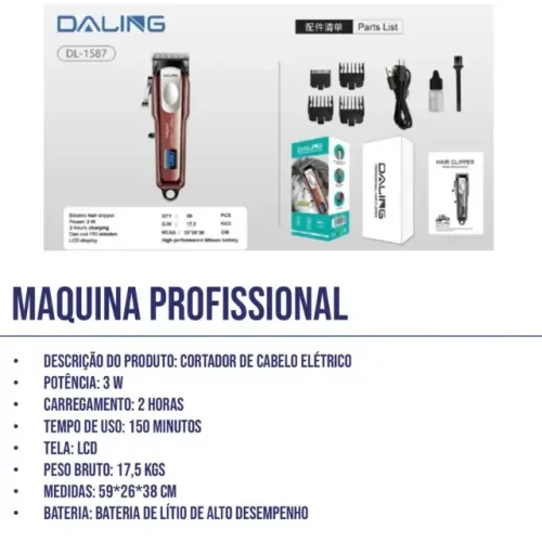 Lacrada Máquina de cortar cabelo profissional DALING DL-1587