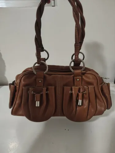 Bolsa marrom couro sintético