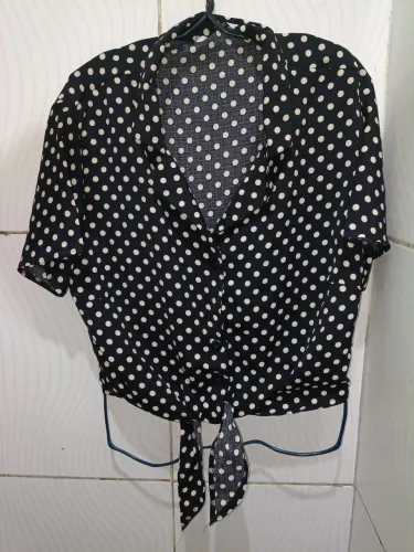 Blusa Cropped Poá Feminina N: 50