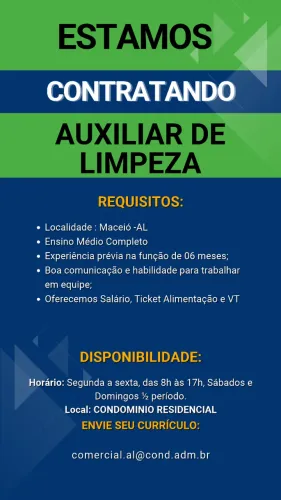 Auxiliar de Limpeza - Serviços Gerais