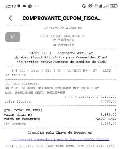 Ar condicionado, praticamente zero,com nota fiscal.
