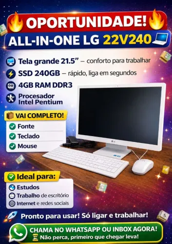 Computador All in One LG 22V240 SSD 240GB Completo