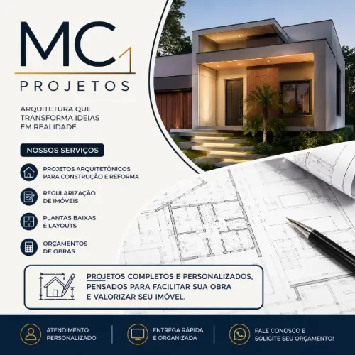 Projetos arquitetônicos para construção, regularização e elaboração de orçamento