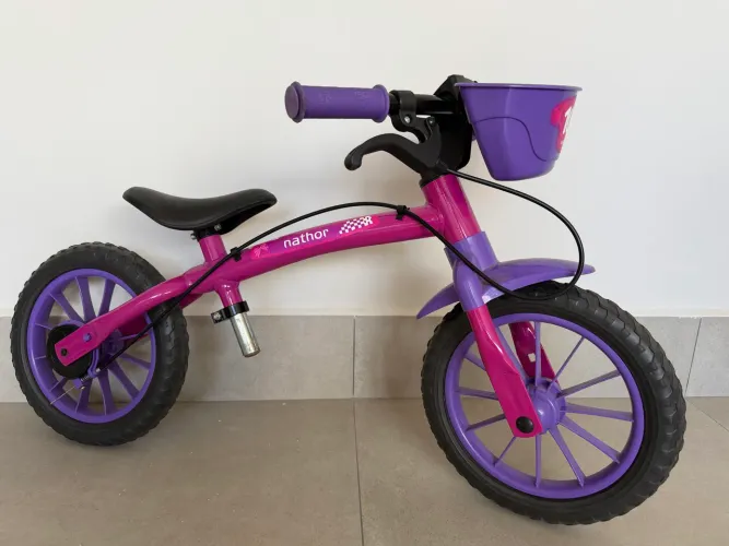 Bicicleta Equilíbrio Balance sem pedal Aro 12 menina Nathor