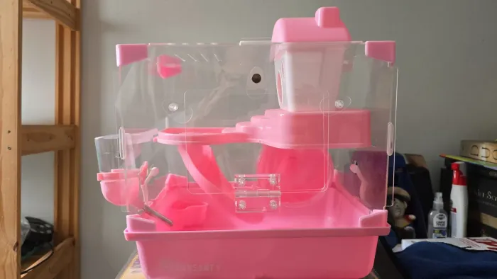 Gaiola Hamster acrílico com rodinha. Bebedouro e Comedouro inclusos